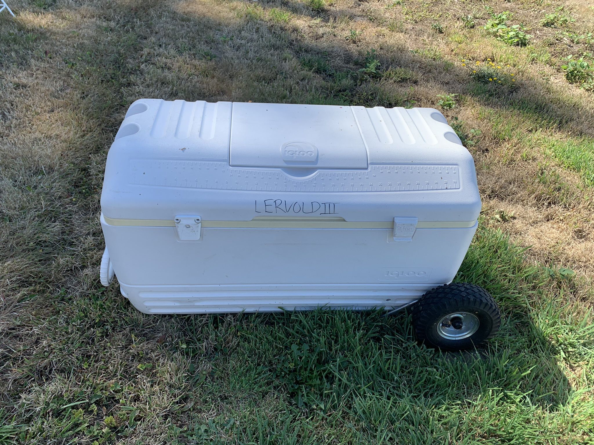 Igloo 200qt Cooler w/wheel bracket