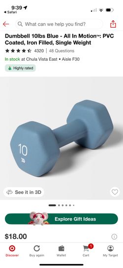 Pair of 10 lb Dumbbells (All In Motion / Target) - Home Weights