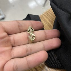 gold money sign ring