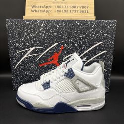 AIR JORDAN 4 RETRO ''WHITE MIDNIGHT NAVY'' 