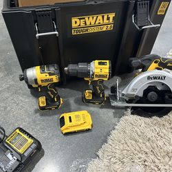 Dewalt 20v impact driver, circular saw and drill
