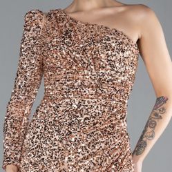 Women's One Shoulder Sequin