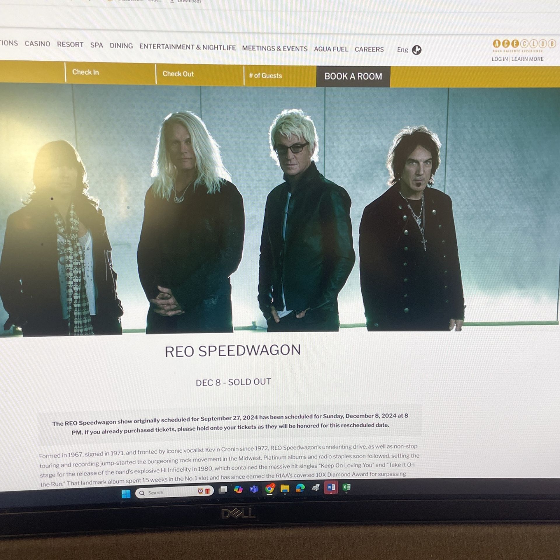 2 tickets - REO SPEEDWAGON December 8th