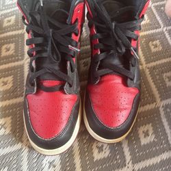 Jordan Red and Black High-Top Sneakers