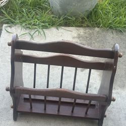 Vintage Maple Wood Magazine Rack  $10 