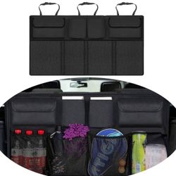 Car Rear Seat Back Storage Bag Net High Capacity Hanging Tidying Interior Pouch