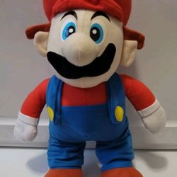 Vtg Nintendo Licensed Super Mario KellyToy 2004 Plush 16" Blue Eyes