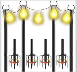 4 Pack 10Ft String Light Poles,