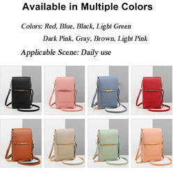 Brand New Genuine Leather Cell Phone Crossbody Bag Touchscreen Purse Wallet Card Slots & Strap