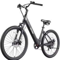 26" Electric Bike, Max Range 30Miles 20Mph Power by 350W, 3 Riding Modes & Adjustable Seat, 7-Speed & Front Shock Absorber