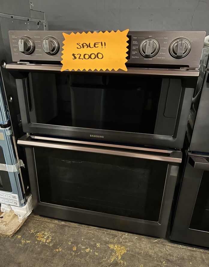 black stainless steel microwave oven combo