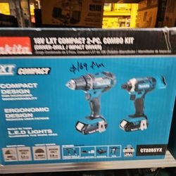 Makita 18v Lxt Compact 2pc Combo Kit Driver Drill/Impact Driver 