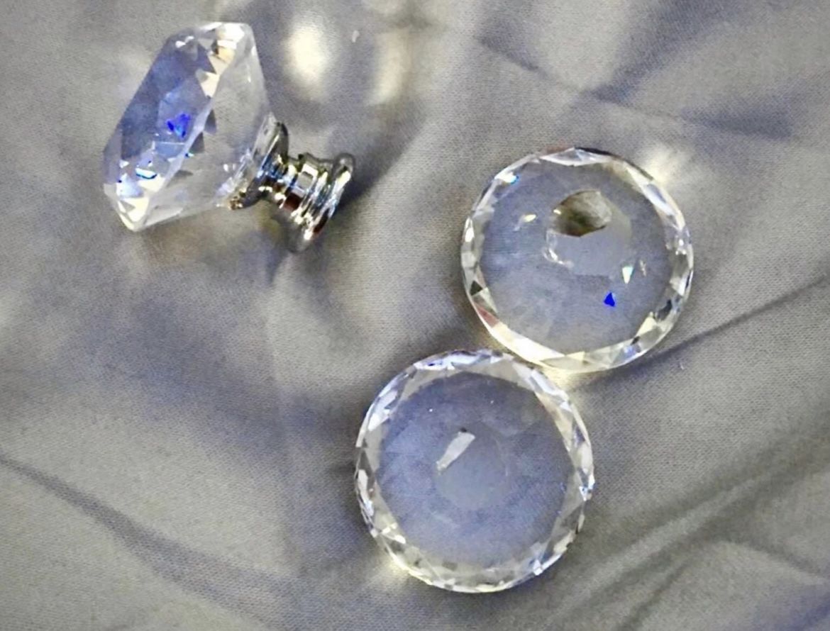 💎New! Set of 10 Clear Sparkly Diamond Swarovski Crystal Tiara Style Princess Cabinet Knobs Drawer Pulls