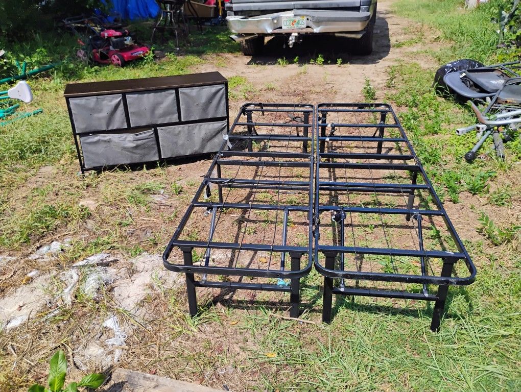Standard Size Bed Frame And Cubby Dresser $40 For All