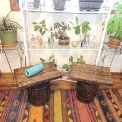 VTG Nail Keg End Tables