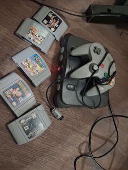 Nintendo 64 with games