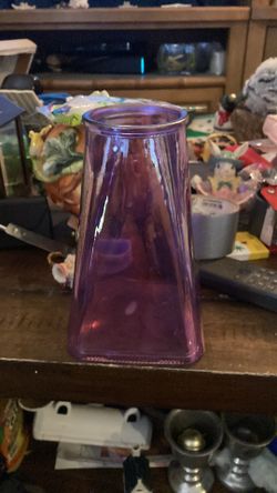 Purple vase 7 1/2 x 3