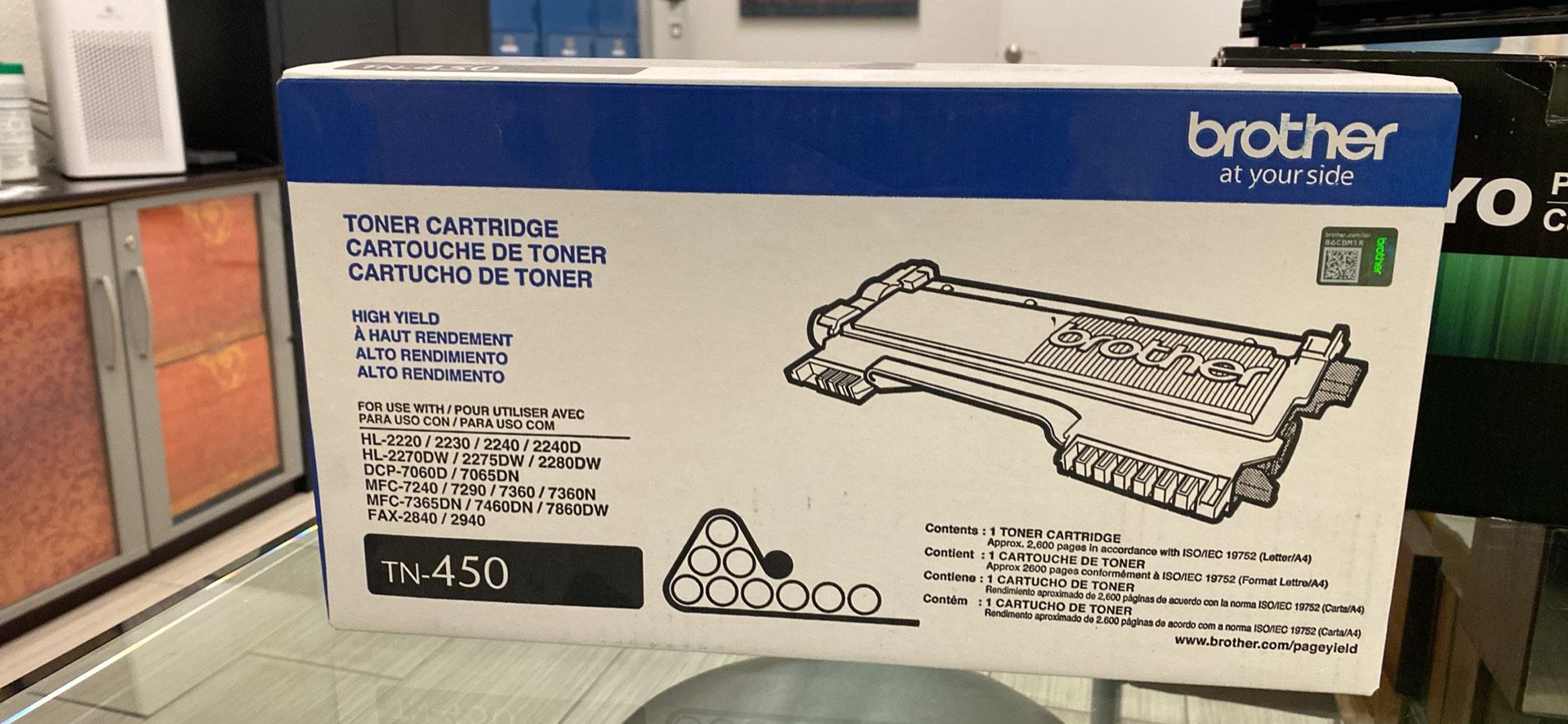 New Genuine Brother TN-450 Black Toner Cartridge. High Yield Toner Cartridge is a laser toner cartridge that produces 2,600 pages of black print. It i