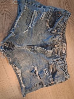 Refuge Denim Chelsea High Rise Destructed Jean Shorts (Size 9)