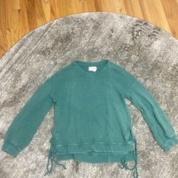VINTAGE FADED GREEN WAFFLE SWEATSHIRT