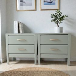 Vintage Green Nightstand Set 