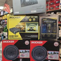 KENWOOD DoubleDinMultimedia And 2-Kicker Subwoofers Amplifier