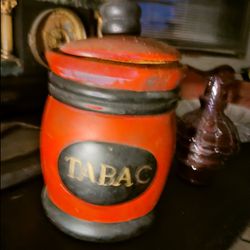 1950s Tobacco Ceramic Canister 