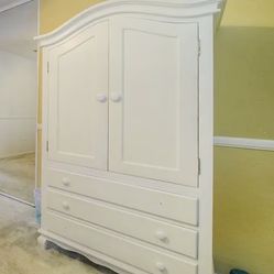White Wooden Armoire 