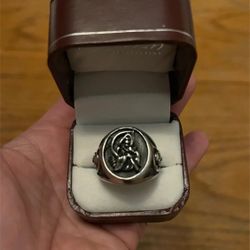 Men’s Stainless Steel Grim Reaper Ring Size 10 Over 2cm Thick Face