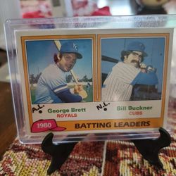 George Brett 1981 Topps 1980 Leaders Card 1981 Topps A.L Championships Card 
