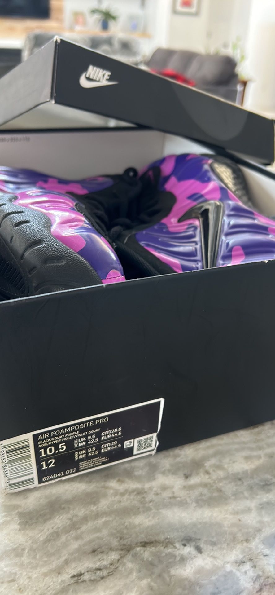 Nike Air Foamposite Pro Purple Camo Size 10.5