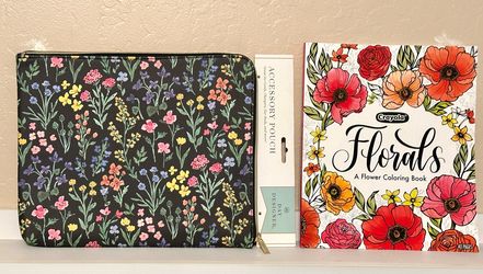 Day Designer “Accessory Pouch” and 2020 Crayola “Florals, A Flower Coloring Book”