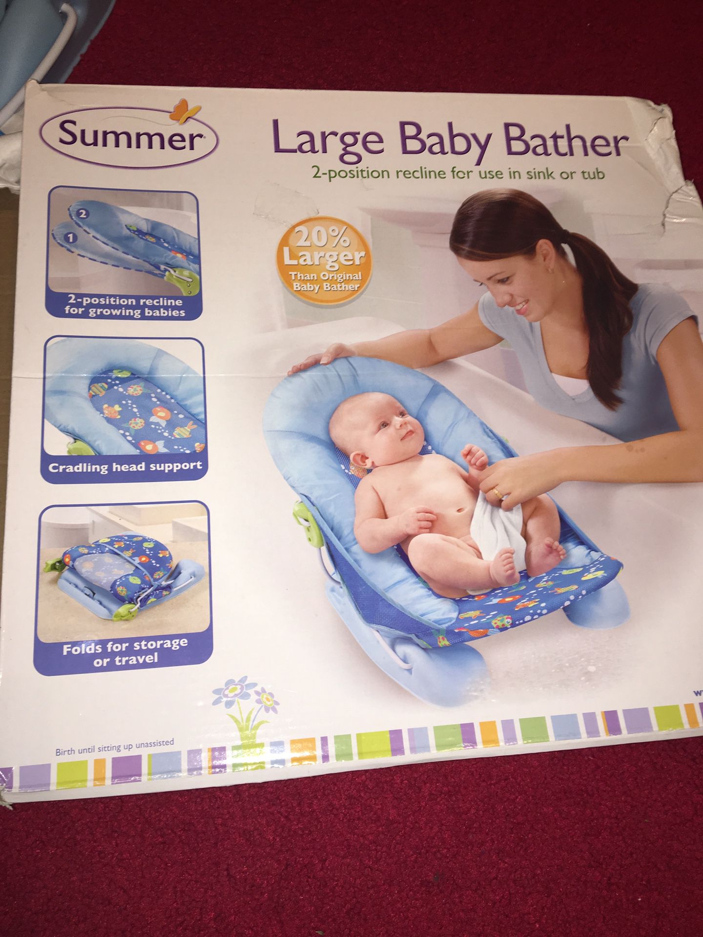 Large foldable baby bather
