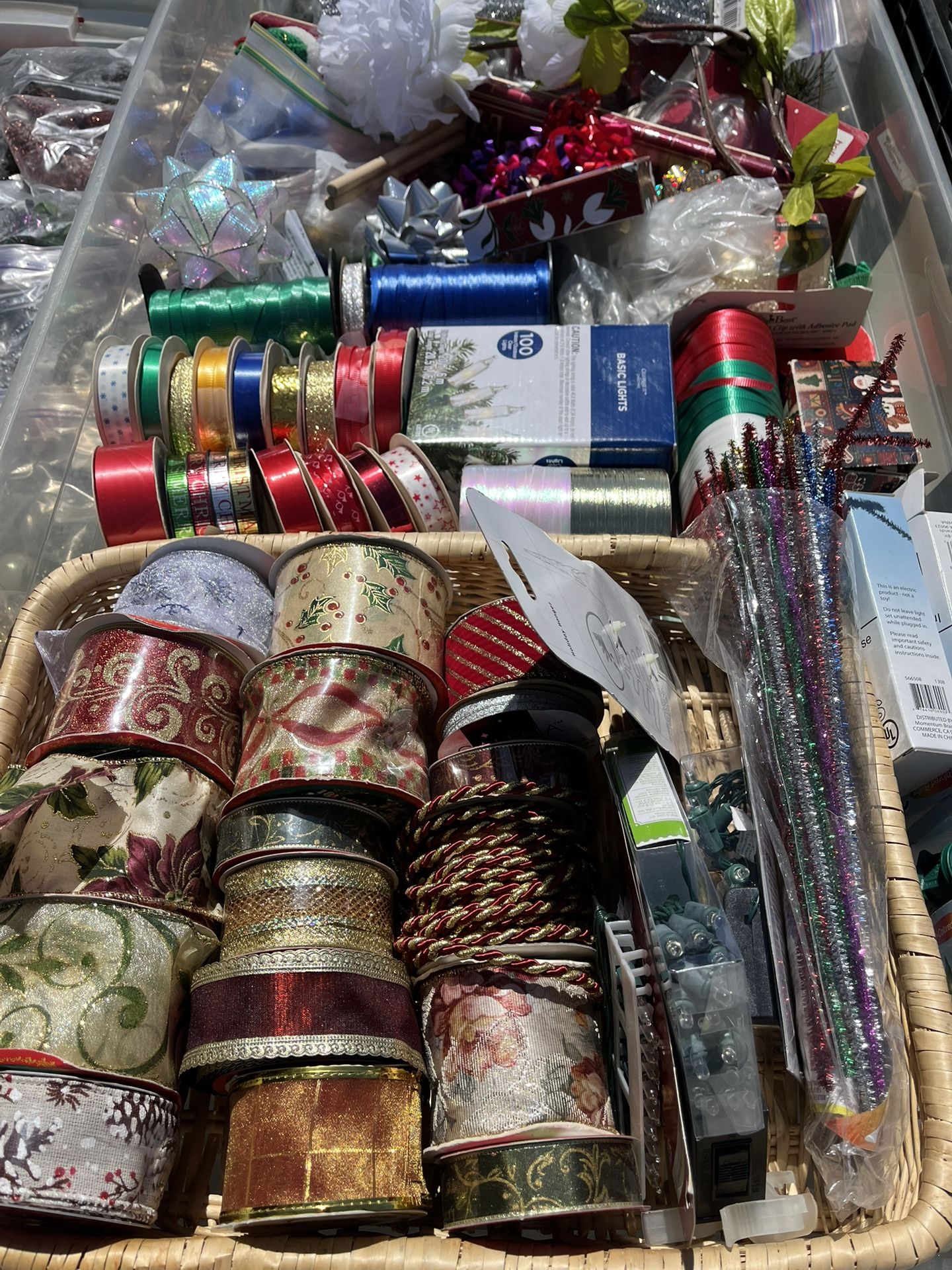 Holiday wreath, making and ribbon making tool