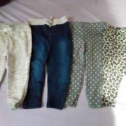 Toddler Girls Size 24 Months Leggings Sweat Joggers And Pair Of Jeans