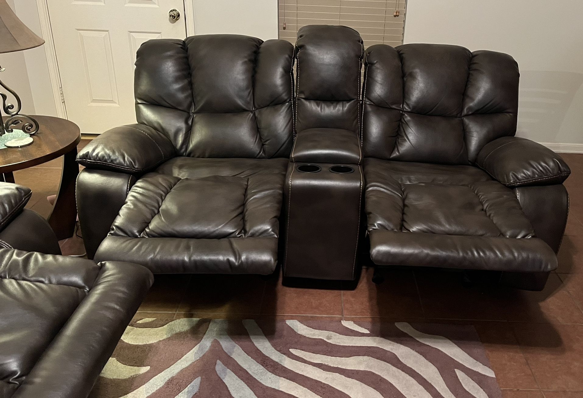 Leather Reclining Loveseat