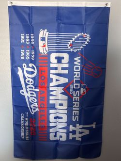 LA Dodgers Champs Flag 5’x3’