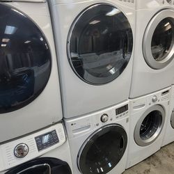 LG Front Loading Washer And Stackable Gas Dryer Set 