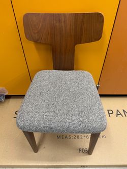 Mid-Century Modern Dining Chair Walnut Gray