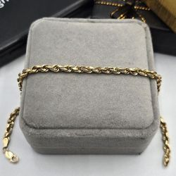 Solid 14kt Gold Rope Bracelet Esclava Torsal De Oro 14kt Solido