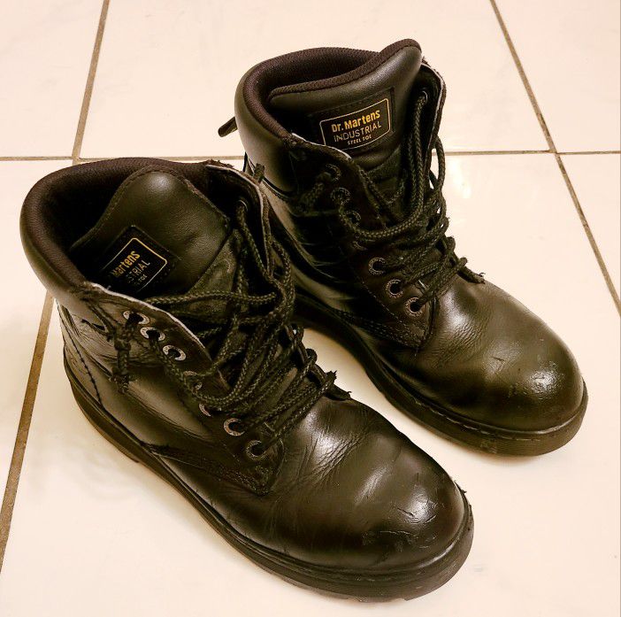 Doc Dr Martens Men's Industrial Steel Toe Safety Boots Black Mens 9 Womens 10 