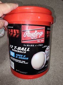 Lot of 11 Official TVB Rawlings 6U T-Ball Soft Core Baseballs + 1 Swax Baseball