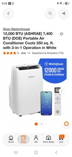 Westinghouse 12000 BTU Portable Air Conditioner
