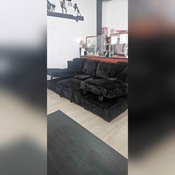 120 x 60 Pull out sofa bed sleeper sofa with double chaises and storage