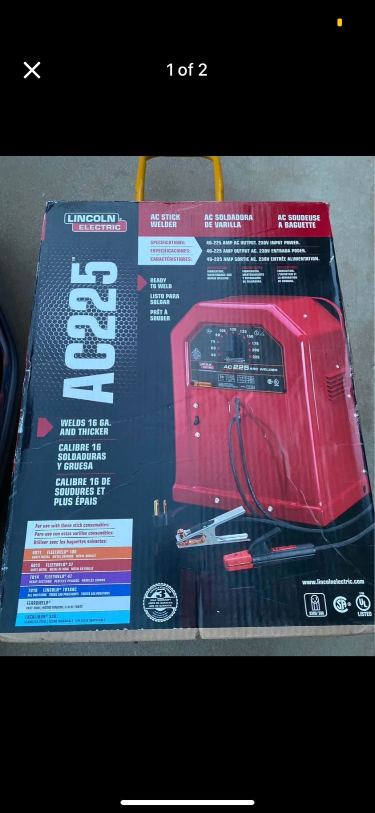 Lincoln Electric 225 Amp Arc/ Stick Welder AC225S, 230V