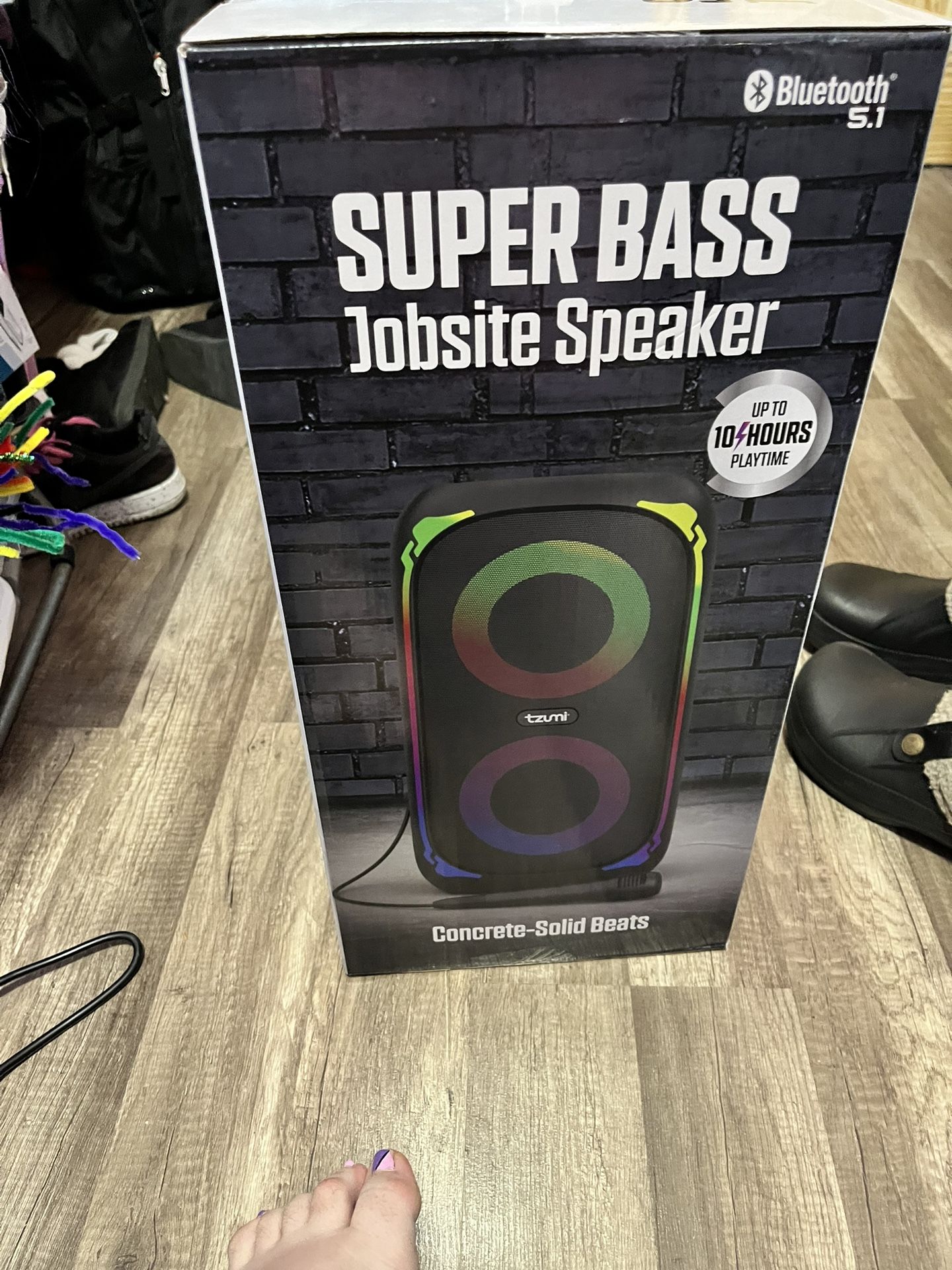 Party Speaker With Microphone Super Bass Jobsite Speaker