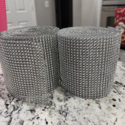 Silver Rhinestone Ribbon 