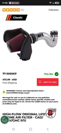 Cold air intake and throttle body spacer
