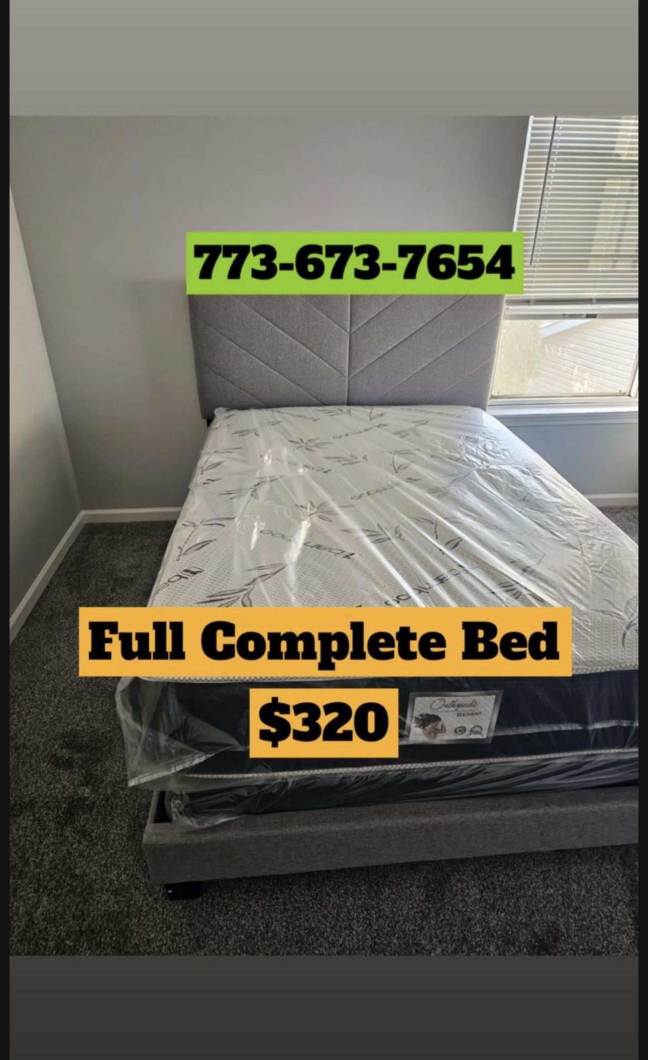 Brand New Full Bed Frame With Mattress And Box Spring Ready For Delivery π
