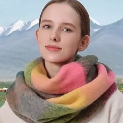 Elegant Soft Plaid Infinity Scarf 